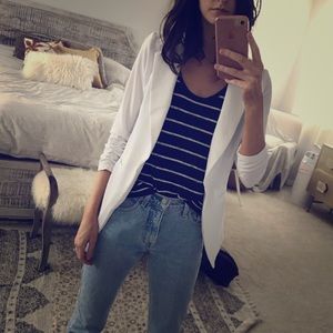 White boyfriend blazer jacket